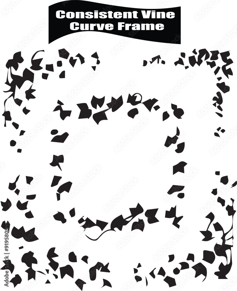 Obraz premium Vine Frame Black and White vector Design