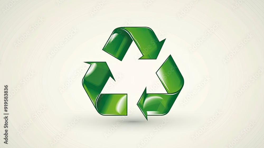 Vector graphic of a recycling symbol, green and clean, minimalist design, white background Vector graphic of a recycling symbol, green and clean, minimalist design, white background
