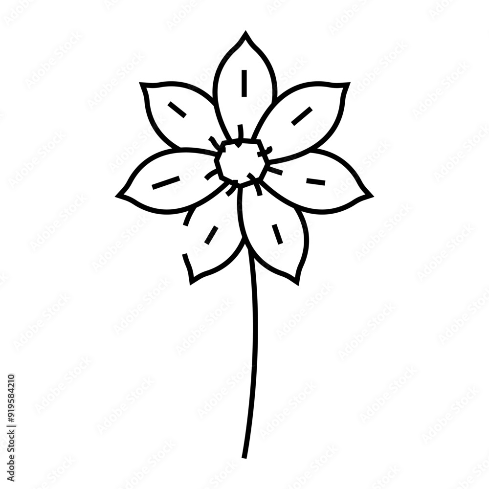 clematis flower spring line icon vector. clematis flower spring sign. isolated contour symbol black illustration clematis flower spring line icon vector. clematis flower spring sign. isolated contour symbol black illustration