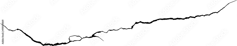 Surface crack and fissure in ground, concrete, crevices from disaster top view. Breaks on land surface from earthquake isolated on white background. Broken ground, wall, glass pattern effect. Damage Surface crack and fissure in ground, concrete, crevices from disaster top view. Breaks on land surface from earthquake isolated on white background. Broken ground, wall, glass pattern effect. Damage
