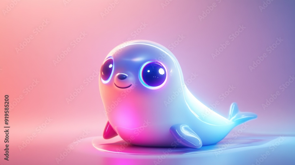 Robo-Seal in a Futuristic Playground with Minimalistic Abstract Background Robo-Seal in a Futuristic Playground with Minimalistic Abstract Background