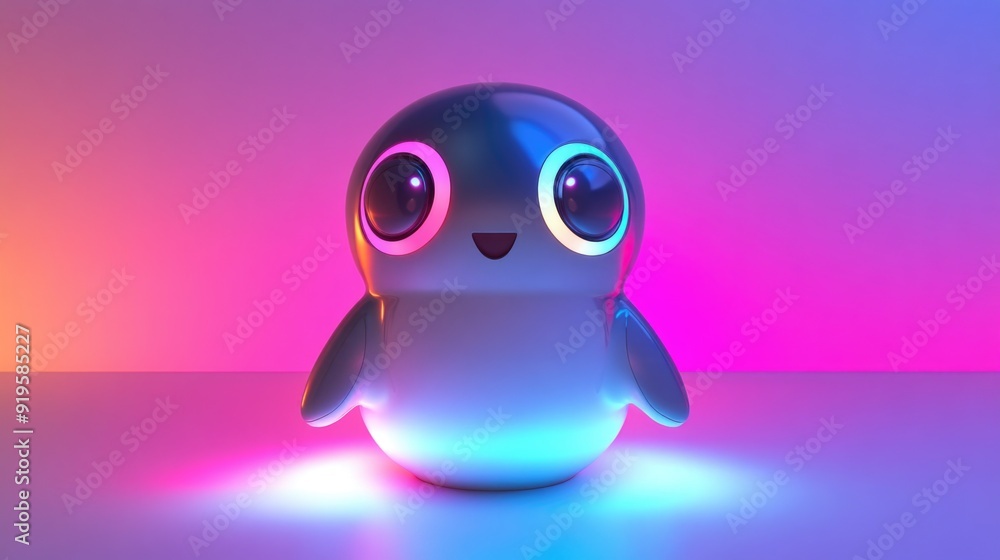 Robo-Seal in a Futuristic Playground with Minimalistic Abstract Background Robo-Seal in a Futuristic Playground with Minimalistic Abstract Background