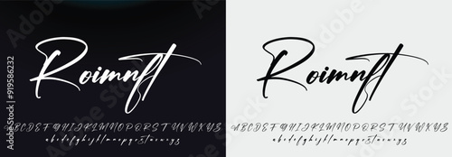 signature Font Calligraphy Logotype Script Brush Font Type Font lettering handwritten