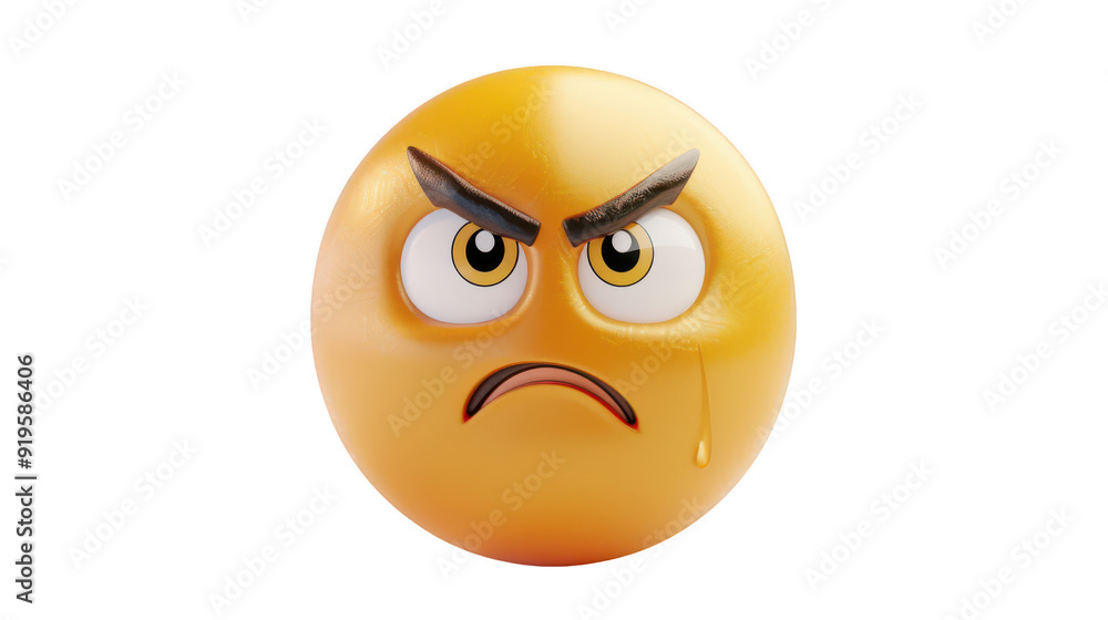 3D Emoji with a look of disgust ,isolated on a pure white background 3D Emoji with a look of disgust ,isolated on a pure white background