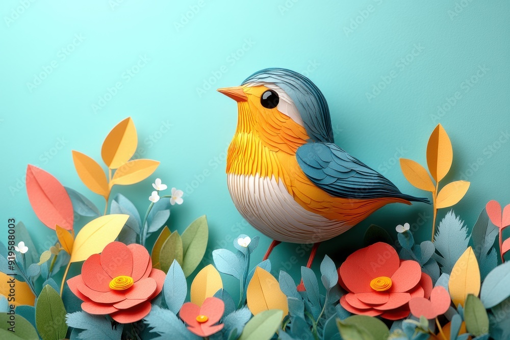 Bird Paper Art Design Bird Paper Art Design