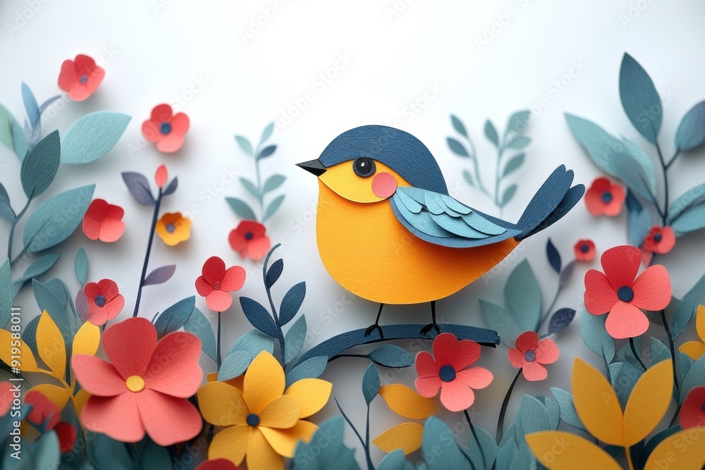 Bird Paper Art Design Bird Paper Art Design