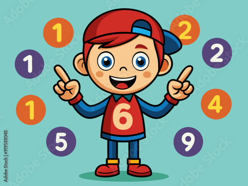 Hands count with fingers. Cartoon counting from one to ten, showing numbers, using hands gestures. Ten number dotted. Basics math learning. Vector illustration
