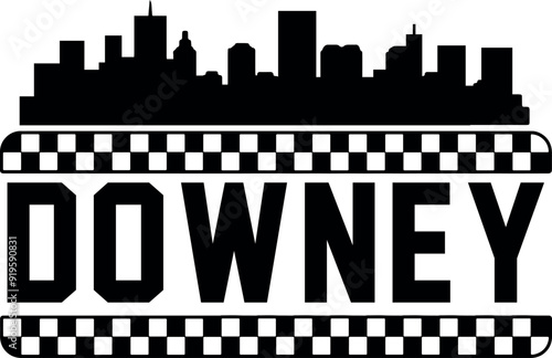 Downey California Skyline Vector