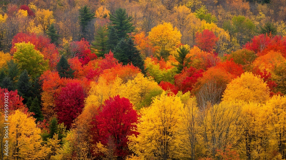 Vibrant Autumn Foliage in a Dense Forest Vibrant Autumn Foliage in a Dense Forest