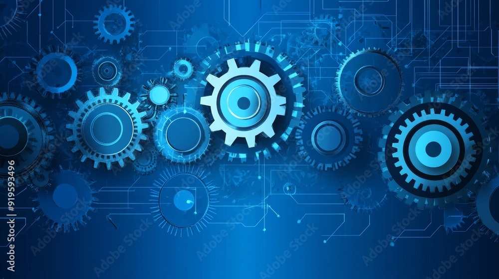 Mechanisms of cogs and gear wheels. Digital technology and engineering. Abstract technical background. Mechanisms of cogs and gear wheels. Digital technology and engineering. Abstract technical background.