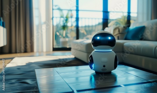 AI-powered robot assistant assisting in a smart home environment, seamless integration of technology