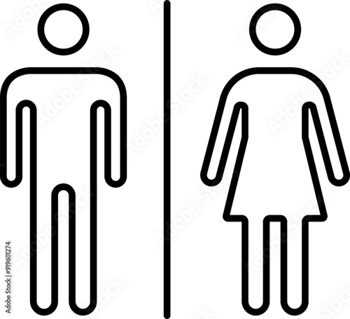 Adobe IlluToilet line vector icon. WC sign. Female or male restroom. WC door plate symbol illustration