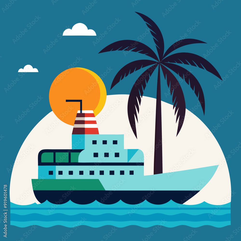 Obraz premium sea, ship, tree, ocean, waves, sails, mast, anchor, coastline, harbor, trunk, branches, foliage, deck, horizon, lighthouse, bay, cargo, leaves, roots