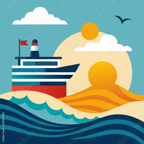 sea, ship, tree, ocean, waves, sails, mast, anchor, coastline, harbor, trunk, branches, foliage, deck, horizon, lighthouse, bay, cargo, leaves, roots