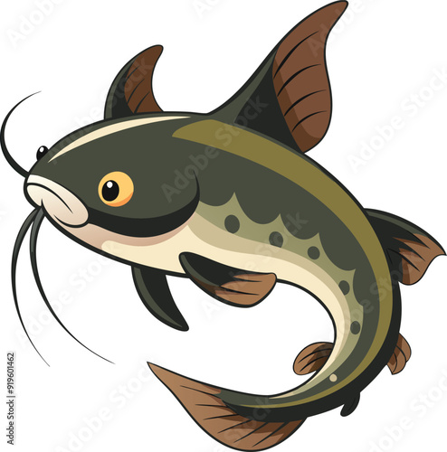 Colorful Catfish vector design