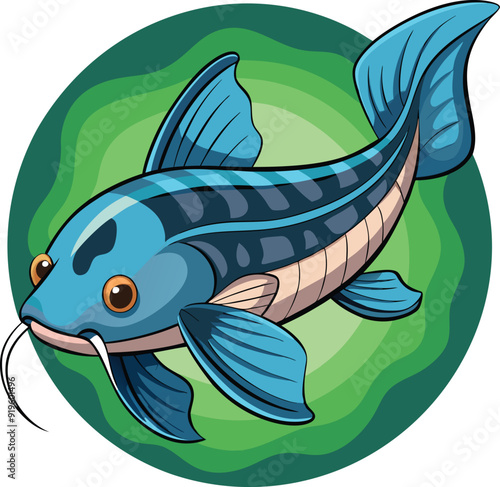 Colorful Catfish vector design