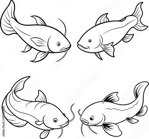 Catfish Vector outline 