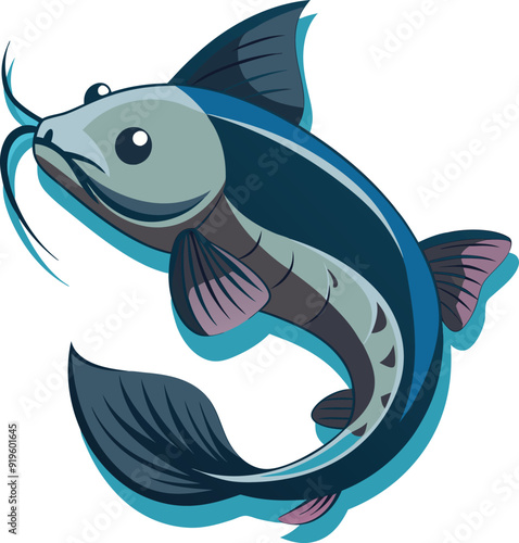 Colorful Catfish vector design