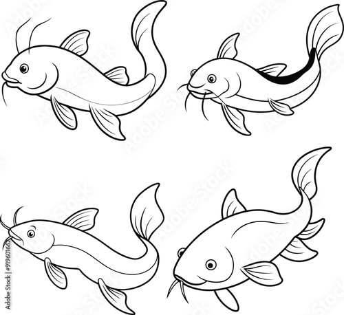 Catfish Vector outline 