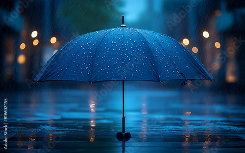 Wallpaper Mural Umbrella on Podium with Monsoon Backdrop for Seasonal Promotion Torontodigital.ca