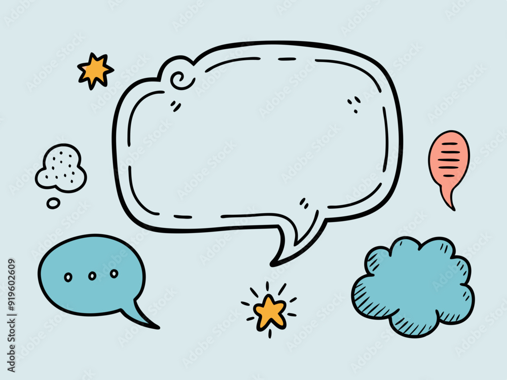 Speech balloon frame. Simple sketch bubble sketch for text. Line doodle decorative quotes cloud and frame. Comic badge box elements and decoration. Vector collection
Speech balloon frame. Simple sketch bubble sketch for text. Line doodle decorative quotes cloud and frame. Comic badge box elements and decoration. Vector collection