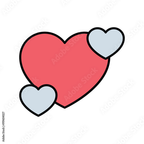 love color line icon with white background vector stock illustration