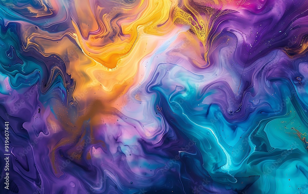 Colorful Mix Of Flowing Paint Colorful Mix Of Flowing Paint