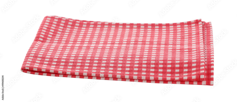 Red checkered picnic tablecloth isolated on white Red checkered picnic tablecloth isolated on white