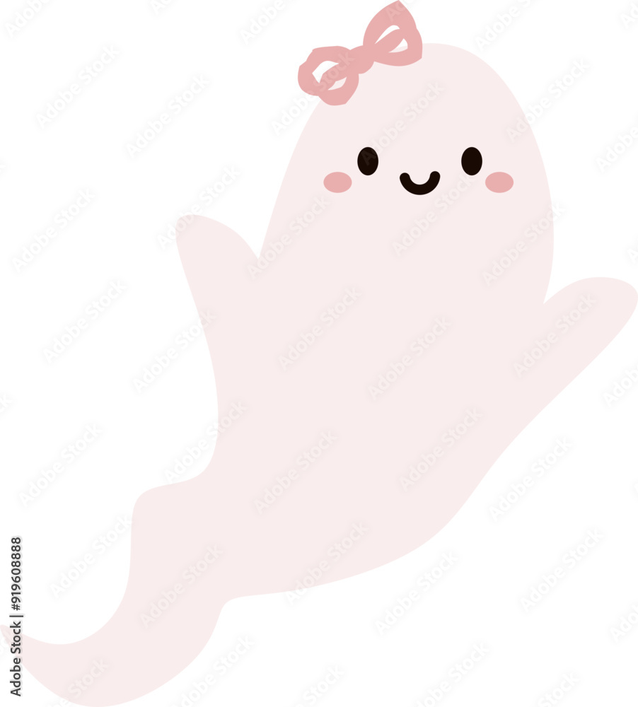 Pink Girly Ghost With Bow Pink Girly Ghost With Bow