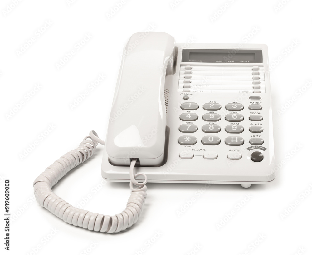 One telephone isolated on white. Modern technology One telephone isolated on white. Modern technology