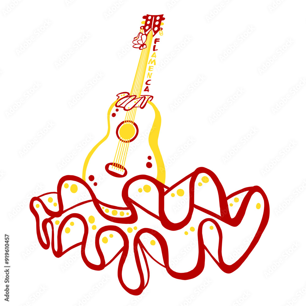 FLAMENCA flag guitarra Spain.