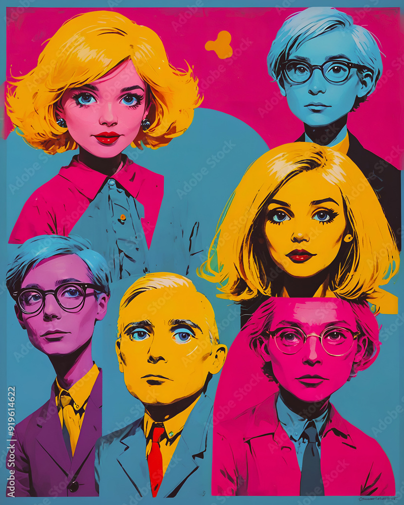Group of young people in pop art style. Vector illustration. Hipster style Group of young people in pop art style. Vector illustration. Hipster style