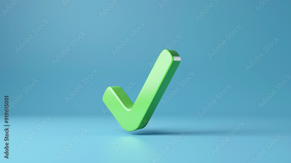 A green checkmark on a blue background symbolizes approval, correctness, completion, success, and positive results. A green checkmark on a blue background symbolizes approval, correctness, completion, success, and positive results.