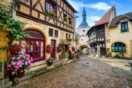 Fototapeta Naklejka Na Ścianę i Meble -  Bourbon-Lancy historical Old town in Burgundy, France