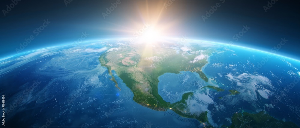 Sun rises over eastern hemisphere, with midsection in focus Sun rises over eastern hemisphere, with midsection in focus