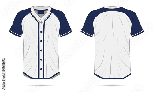Baseball jersey uniform mockup front and back view. Vector illustration