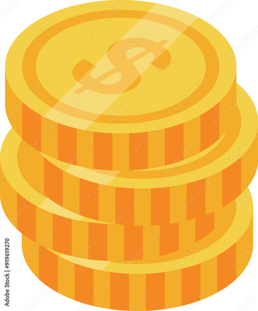 Stack of gold coins featuring the dollar sign, symbolizing wealth, success, and financial abundance Stack of gold coins featuring the dollar sign, symbolizing wealth, success, and financial abundance