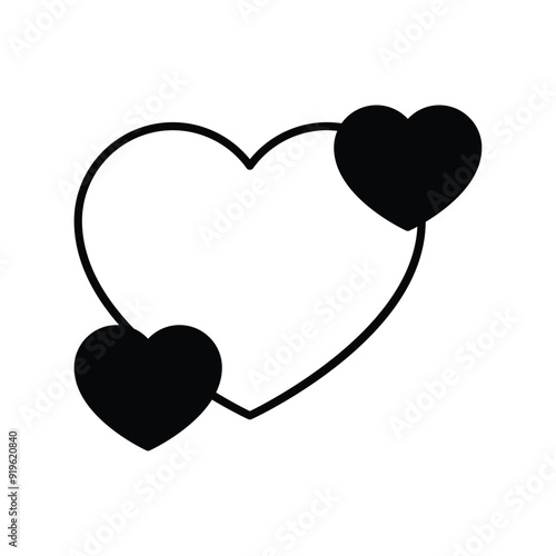 love glyph icon with white background vector stock illustration