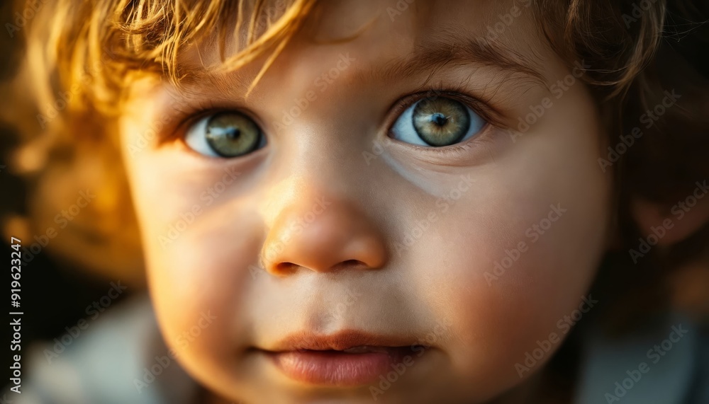 Captivating Close-Up Portrait of a Child with Enchanting Blue Eyes, Radiating Innocence and Joy Captivating Close-Up Portrait of a Child with Enchanting Blue Eyes, Radiating Innocence and Joy