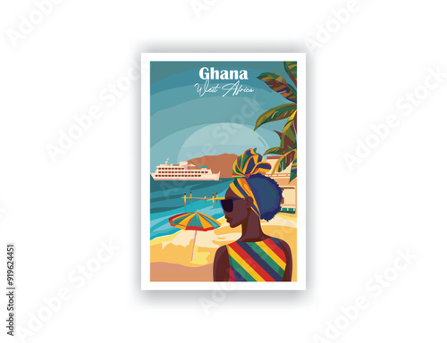 Ghana - Vintage travel poster. Vector illustration. High quality prints