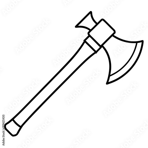 Axe isolated on white, axe vector illustration, axe vector art, axe silhouette, axe vector icon, axes on a branch line art, eps