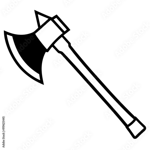 Axe isolated on white, axe vector illustration, axe vector art, axe silhouette, axe vector icon, axes on a branch line art, eps