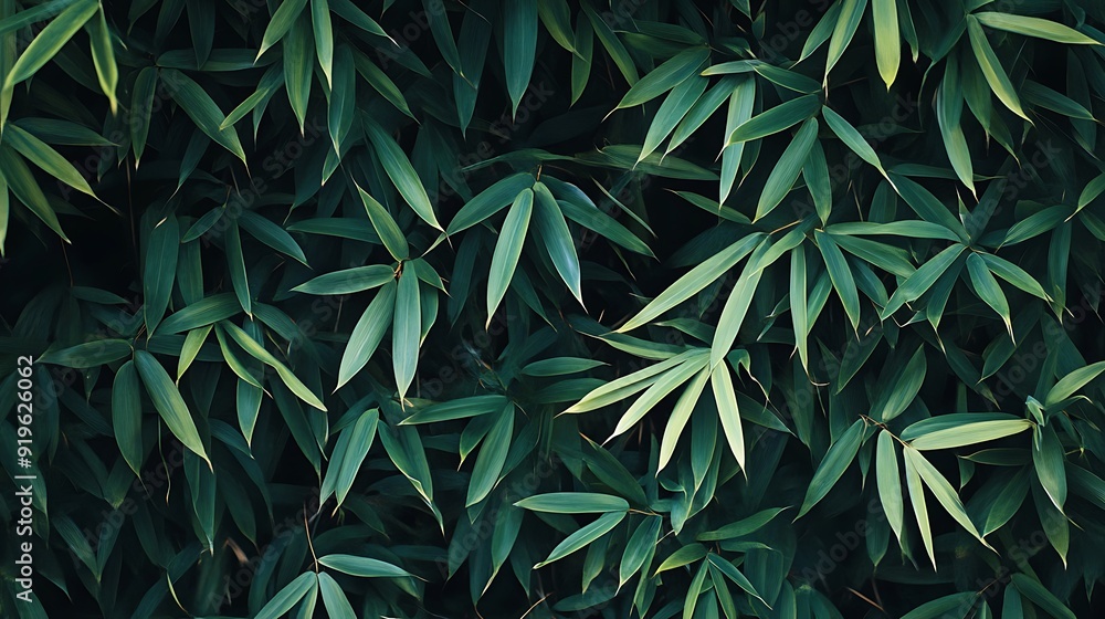 Lush Green Bamboo Leaves Close-Up Lush Green Bamboo Leaves Close-Up