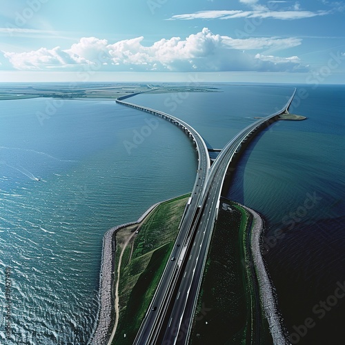 Denmark Great Belt Bridge, An Engineering Feat Spanning the Great Belt Strait photo