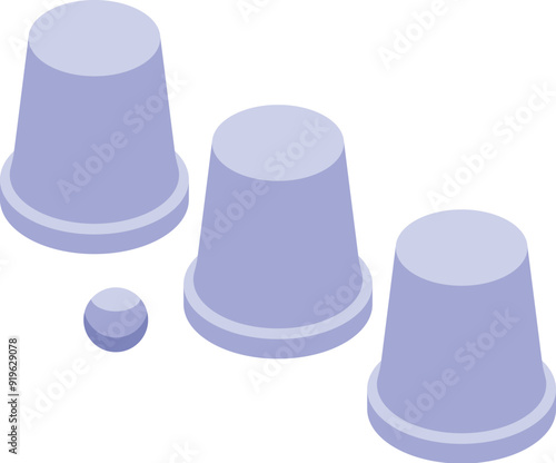 Shell game is being played with three cups and a ball, testing your observation skills