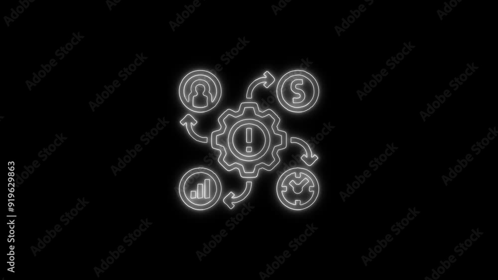 Hand Bill Icon - 4K Animated Design with Linear Symbol on Black Background Hand Bill Icon - 4K Animated Design with Linear Symbol on Black Background