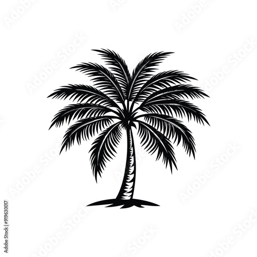 Palm tree vector icon isolated on white background