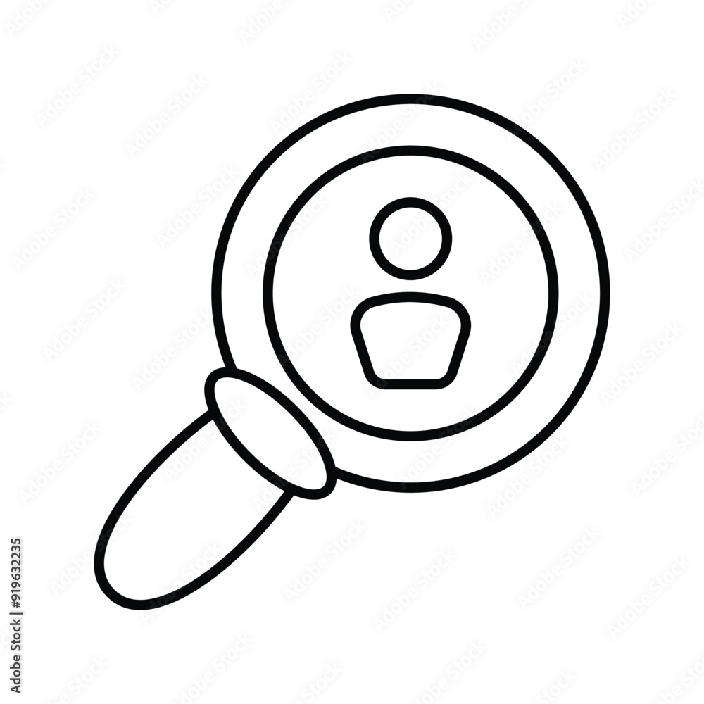 search user line icon with white background vector stock illustration search user line icon with white background vector stock illustration