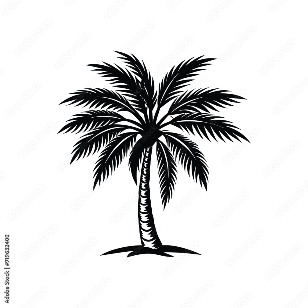 Obraz premium Palm tree vector icon isolated on white background