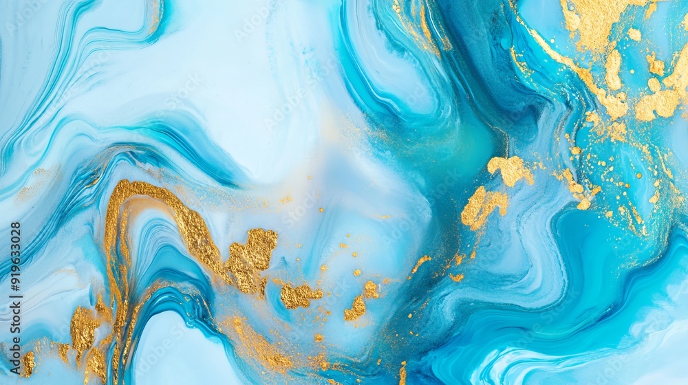 Fototapeta premium Vibrant Blue and Gold Abstract Background